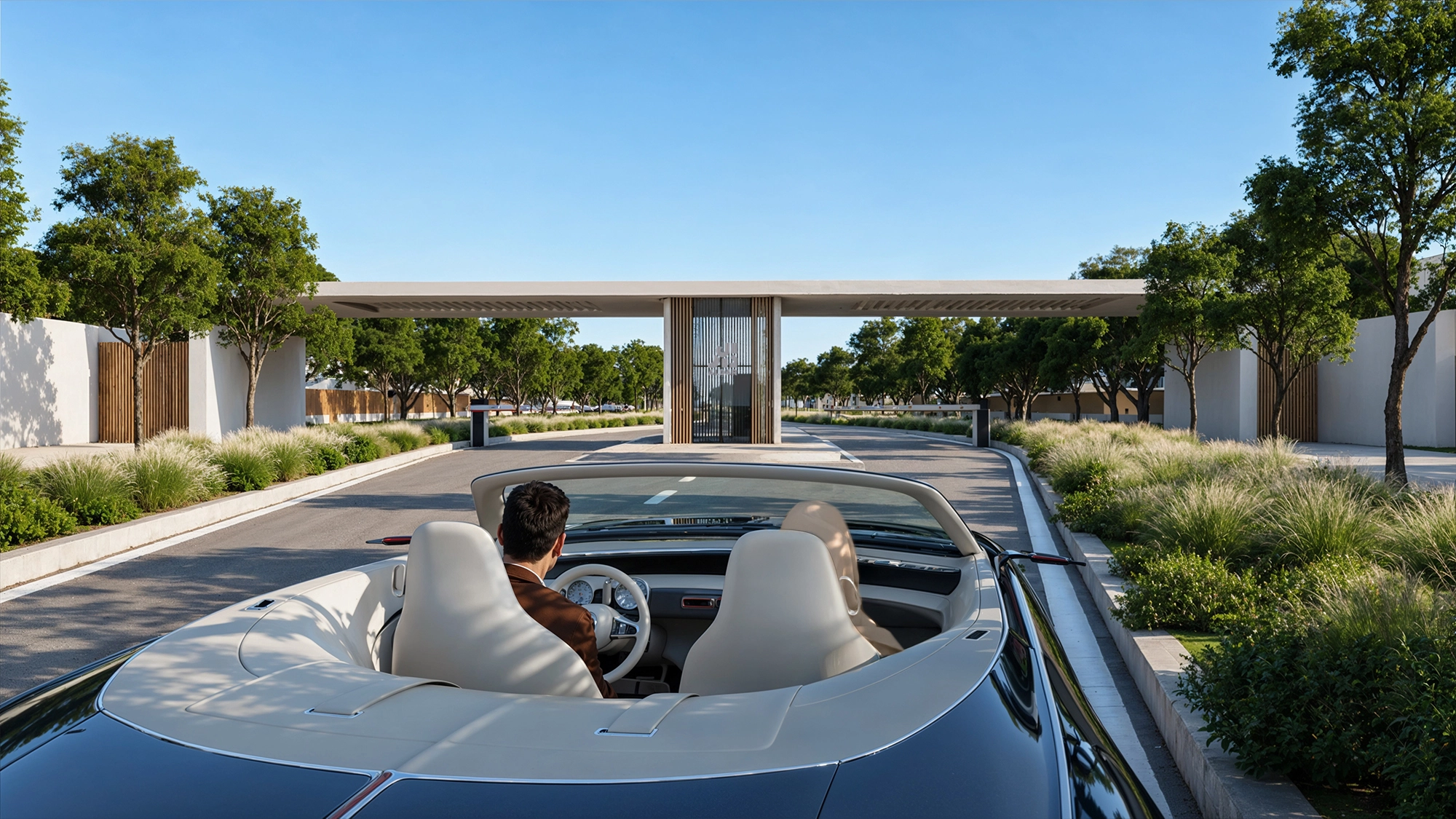 The entrance to Yas Riva Reserve waterfront community